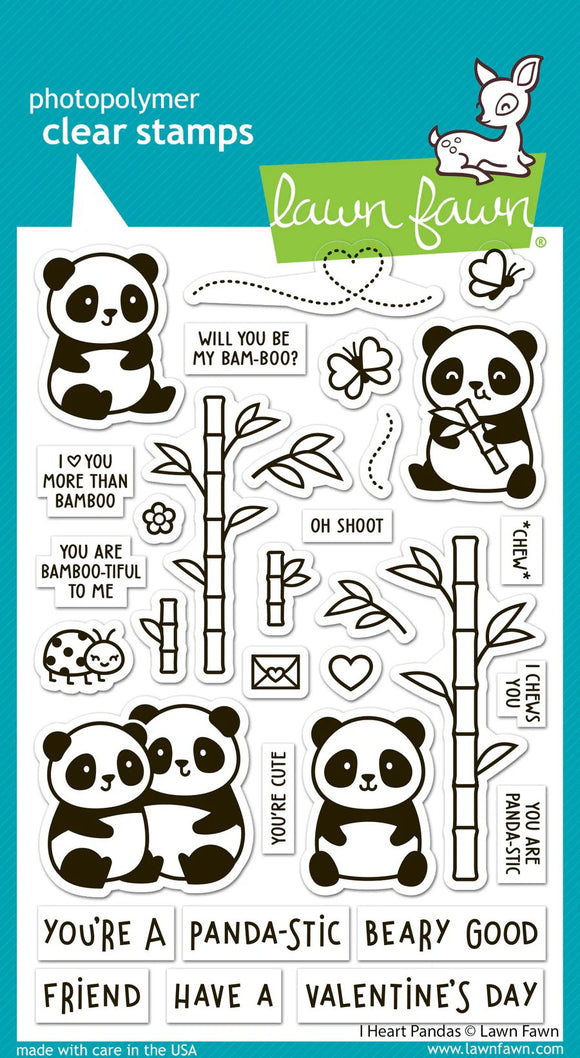 LF3596 I Heart Pandas Stamp Set