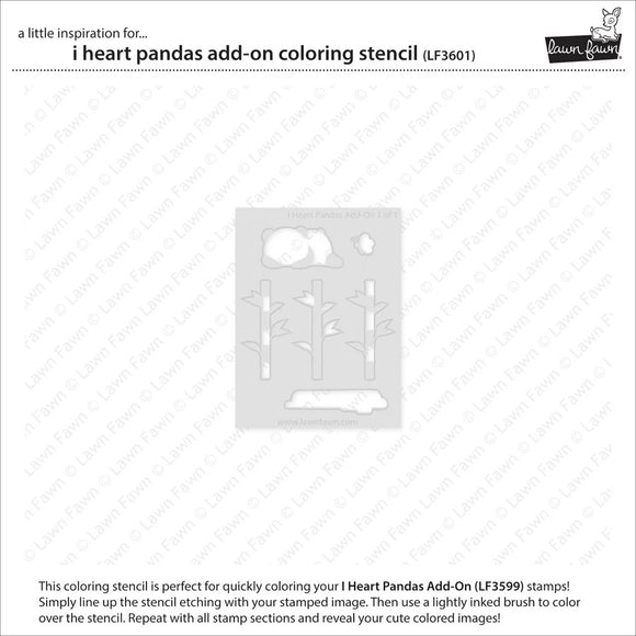 LF3601 I Heart Pandas Add-On Coloring Stencil