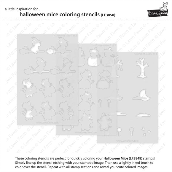 LF3850 Halloween Mice Coloring Stencils