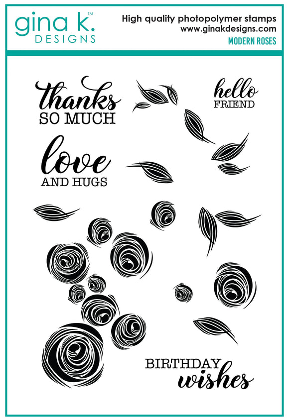 GKD Modern Roses Clear Stamp Set