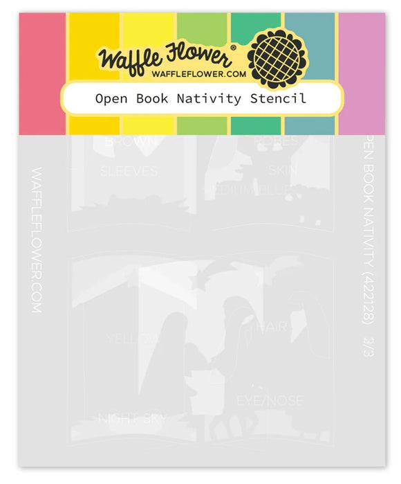 Open Book Nativity Stencil