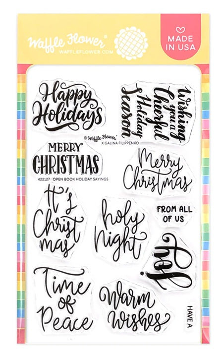 Open Book Holiday Sayings Stamp Set
