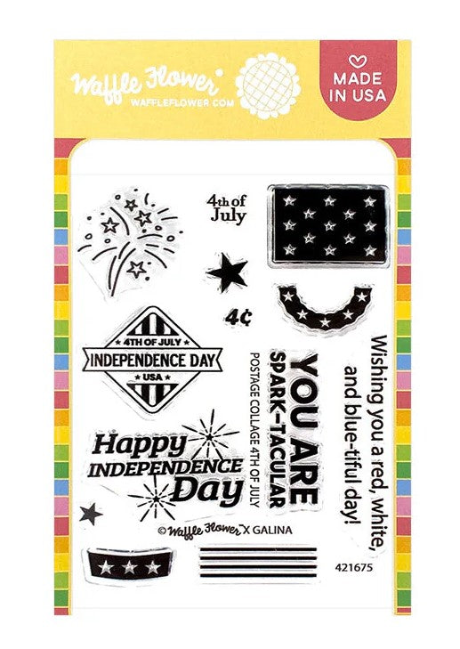 Postage Collage 4th of July Stamp Set