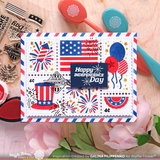 Postage Collage 4th of July stencil