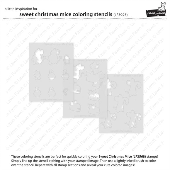 LF3925 Sweet Christmas Mice Coloring Stencils