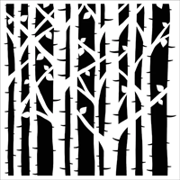 TCW1052s Birch Trees 6 x 6 Stencil