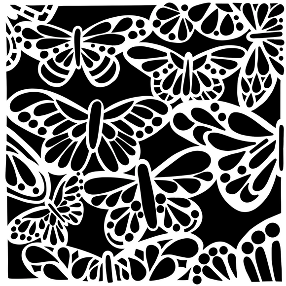 TCW1081s Butterfly Bounty 6 x 6 Stencil