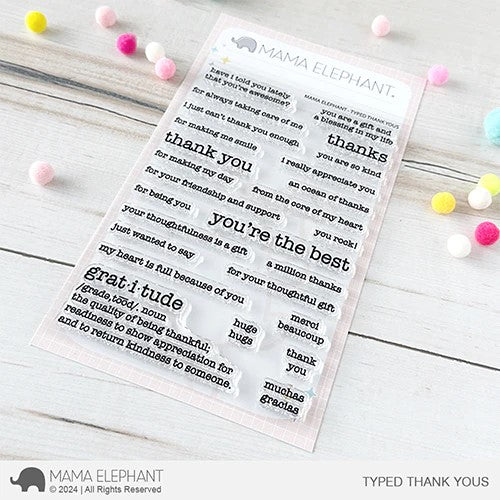 Typed Thank Yous Clear Stamp Set