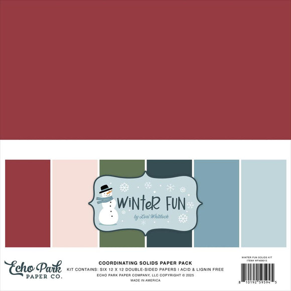 Winter Fun Coordinating Solids 12x12 Paper Pack