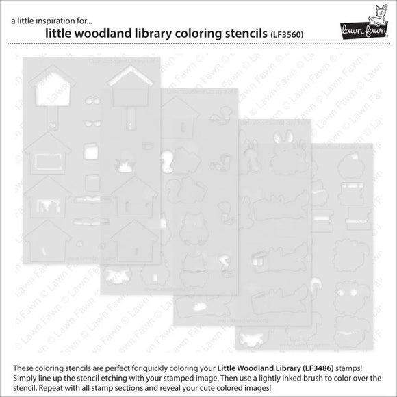 LF3560 Little Woodland Library Coloring Stencil