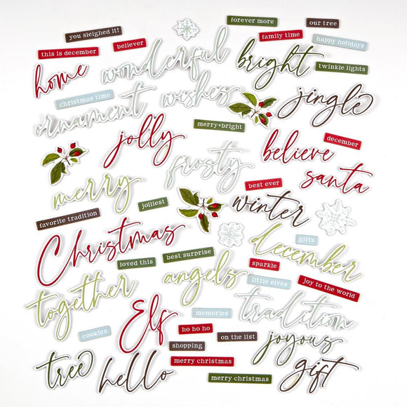 ES-28553 Evergreen Season Chipboard Words