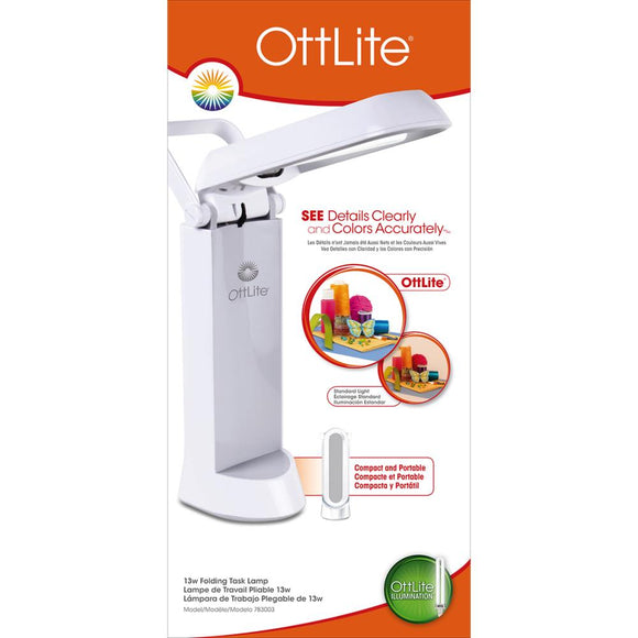 OttLite Folding Task Lamp - White