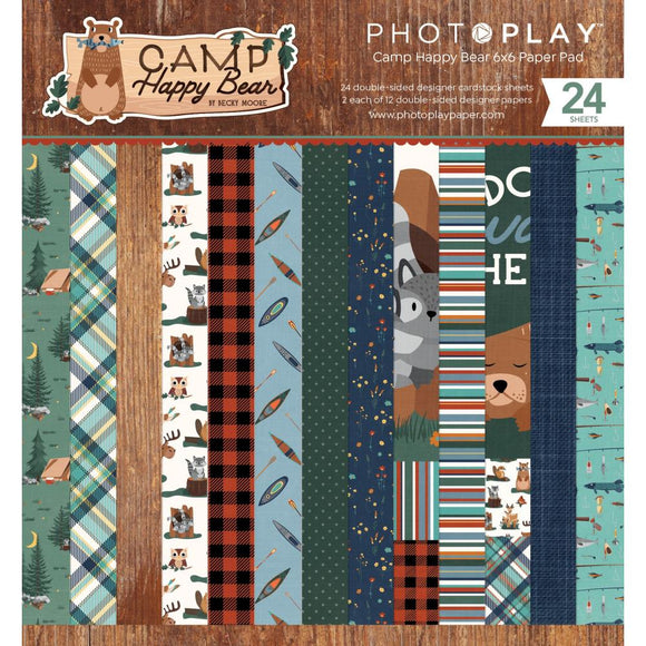 Photo Play Camp Happy Bear 6x6 Paper Pad