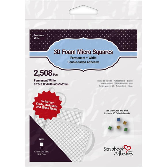 3D Foam Micro Squares - White
