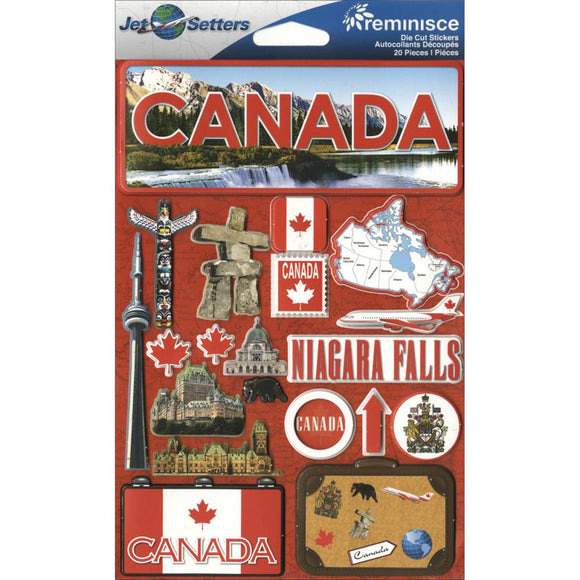 Reminisce Jet Setters Canada Sticker Set