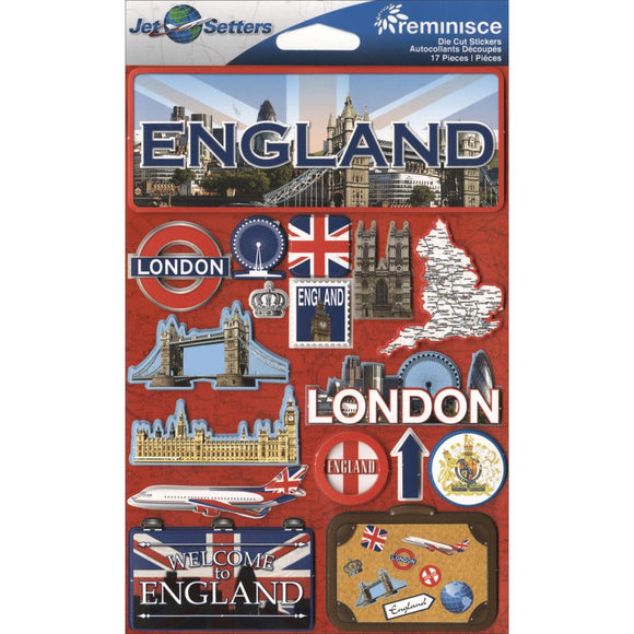 Reminisce Jet Setters England Sticker Set