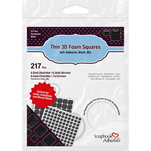 Thin 3D Foam Squares Mix Size (Black)