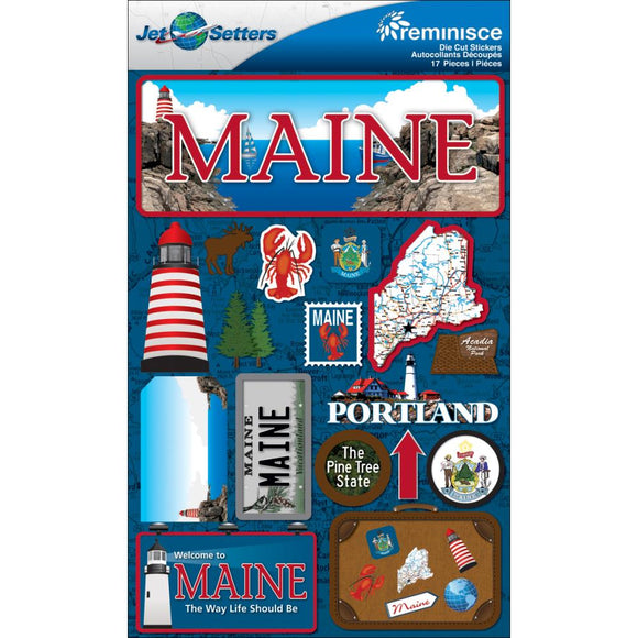 Reminisce Jet Setters Maine Sticker Set