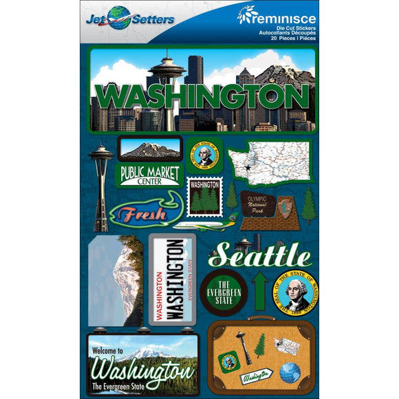 Reminisce Jet Setters Washington Sticker Set