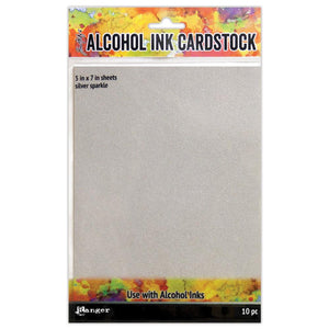 Alcohol Ink Silver Sparkle Cardstock