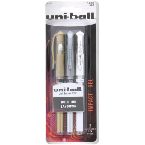 Uni-Ball Gold, Silver & White Pen Pack