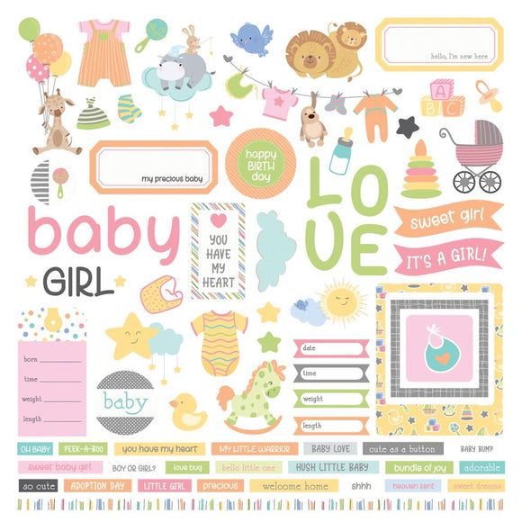 HLB3198 Hush Little Baby Girl Element Stickers