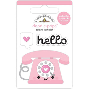 Doodlebug Shaker-Pops 3D Stickers - Hello Love