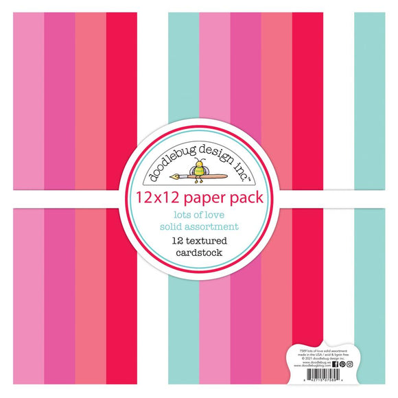Doodlebug Textured Lots Of Love 12x12 Paper Pack