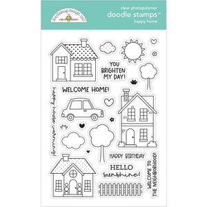 Doodlebug Designs Happy Home Clear Stamp Set