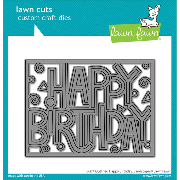 LF3103 Giant Outlined Happy Birthday Landscape
