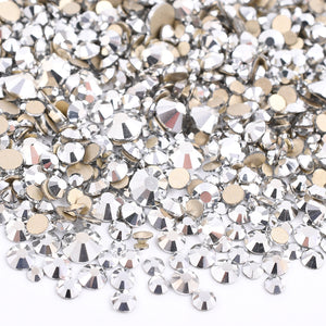 Crystal Glass Rhinestones - Silver