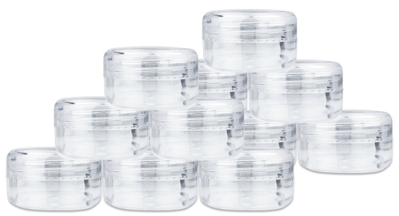 Pack of 12 Round Clear Jars with Screw Cap Lid
