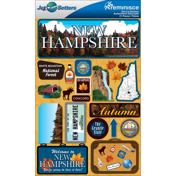 Reminisce Jet Setters New Hampshire Sticker Set