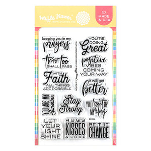 Waffle Flower Fresh Rainbow Sentiments Clear Stamps