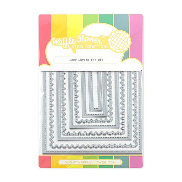 Waffle Flower Lacy Layers 5x7 Die Set