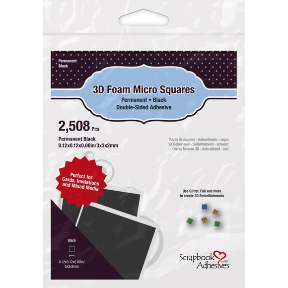 3D Foam Micro Squares - Black