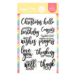 Waffle Flower Essential Sentiments Clear Stamps