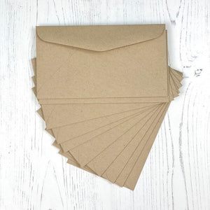 10 Mini Slimline Envelopes - Kraft