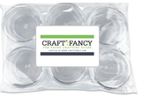Pack of 6 Round Clear Jars with Screw Cap Lid