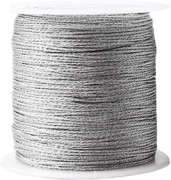 Silver metallic cord - 100 yards