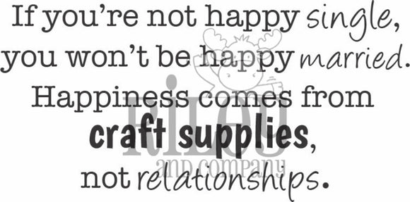 RWD-976 Happiness Comes From Craft Supplies Cling Stamp