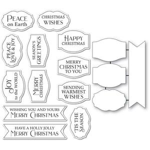 CB507 Gilded Christmas Wishes Clear Stamp and Die Set