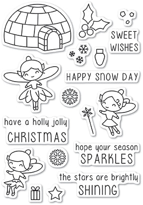 CL458 Wintertime Fairies clear stamp set