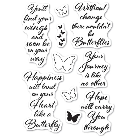 CL481 Butterfly Greetings clear stamps