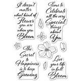 CL482 Blooming Greetings clear stamp set