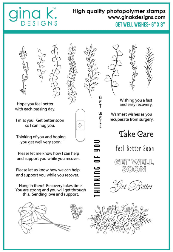 Get Well Wishes Clear Stamps
