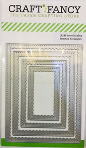 CF249 Inverted Scallop Stitched Rectangle Frame craft die