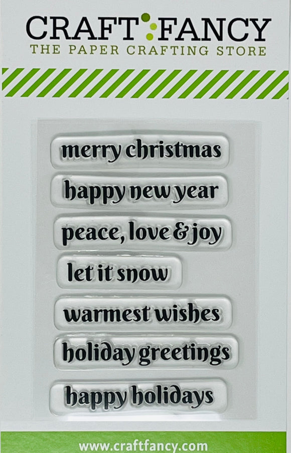 CF512 Holiday Sentiments Clear Stamp