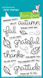 LF2662 Scripty Autumn Sentiments Clear Stamp Set