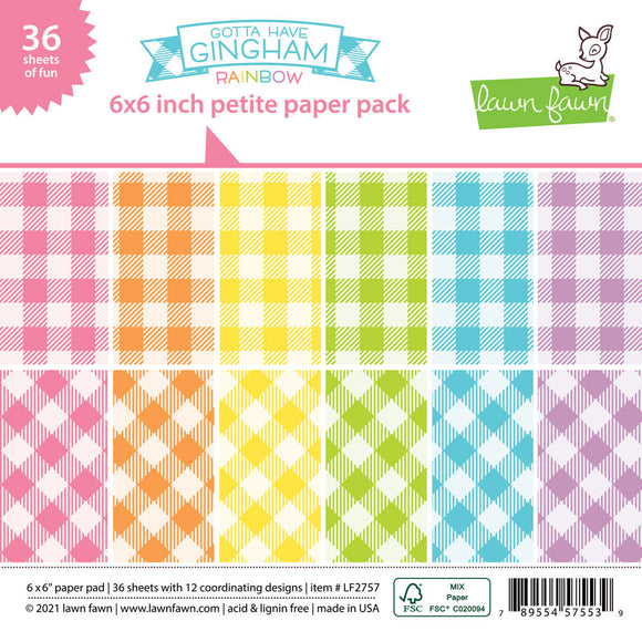 LF2757 Gingham Rainbow 6 x 6 Paper Pad